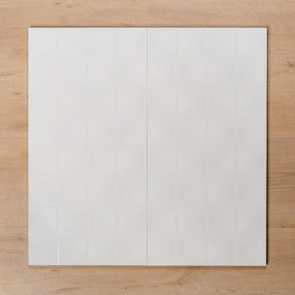 Hotham Square Wave White Gloss Rectified Ceramic Tile 300x600mm