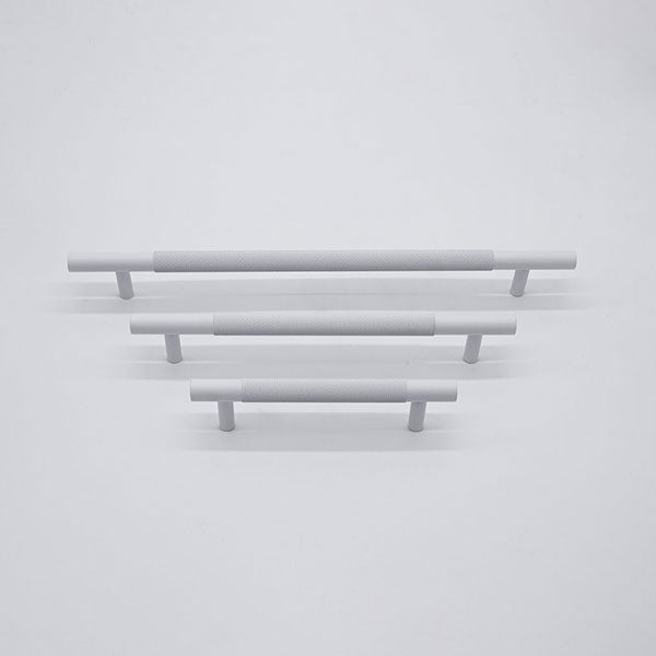 Manovella Charmain Knurled Drawer Pull Matte White - 3 sizes | The Blue Space