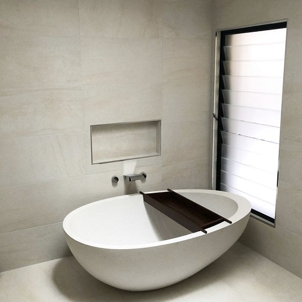 Whitney Stone Bath 1800 in Matte White finish | The Blue Space