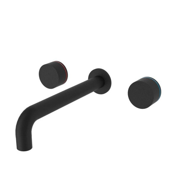 Nero Kara Wall Basin Set 217mm - Matte Black online at The Blue Space