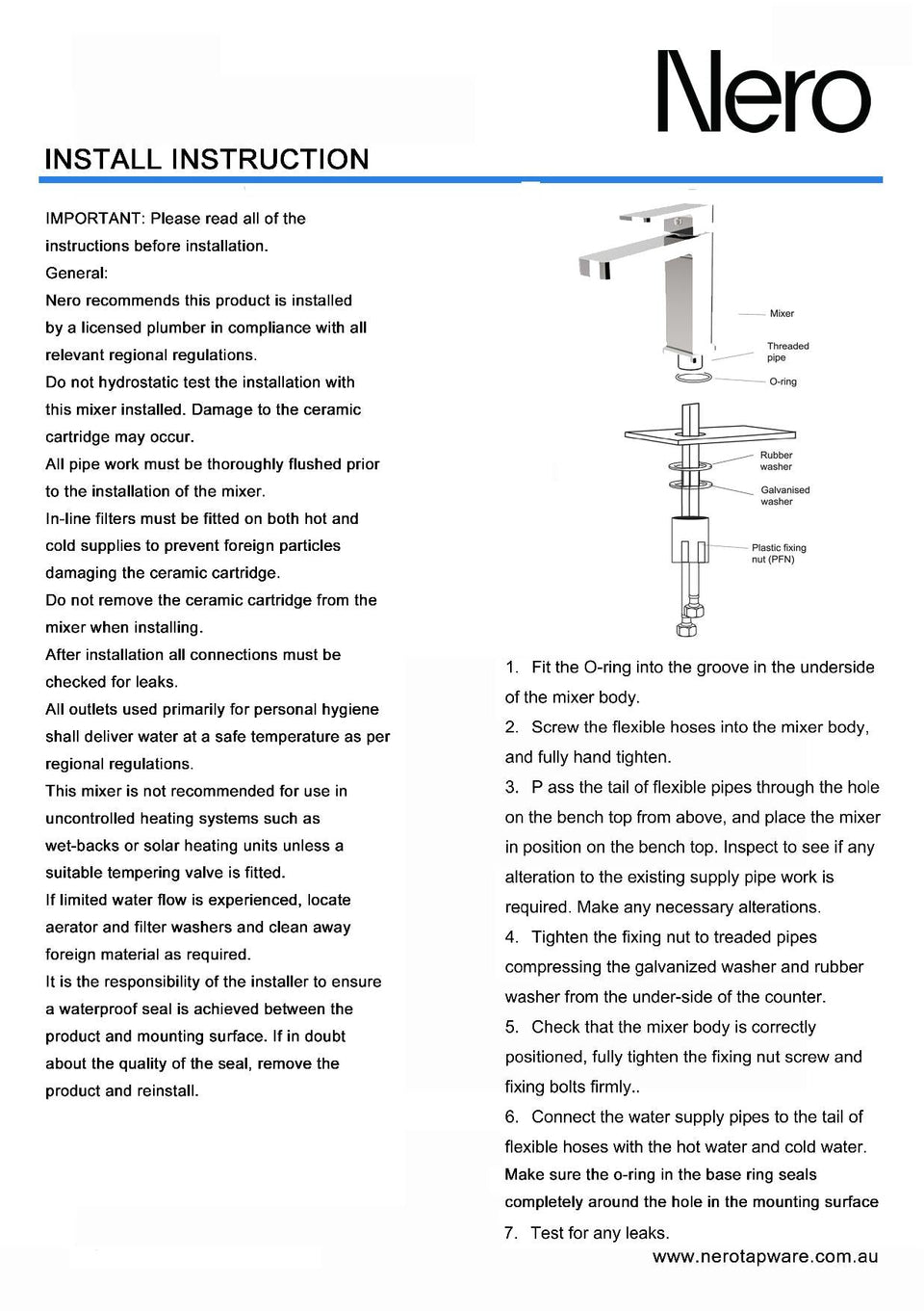 Nero Celia Basin Mixers Builders Range Chrome