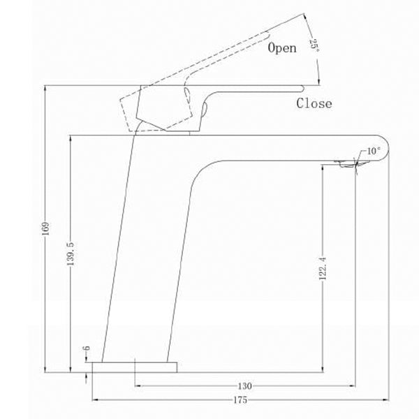 Technical Drawing - Nero Vitra Basin Mixer
