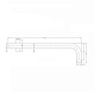 Technical Drawing - Nero Round Wall Shower Arm 350mm