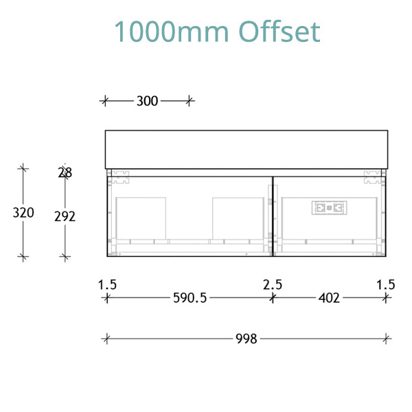 ADP Capri Vanity 1000mm technical image