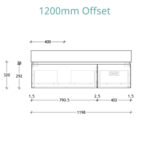 ADP Capri Vanity 1200mm technical image
