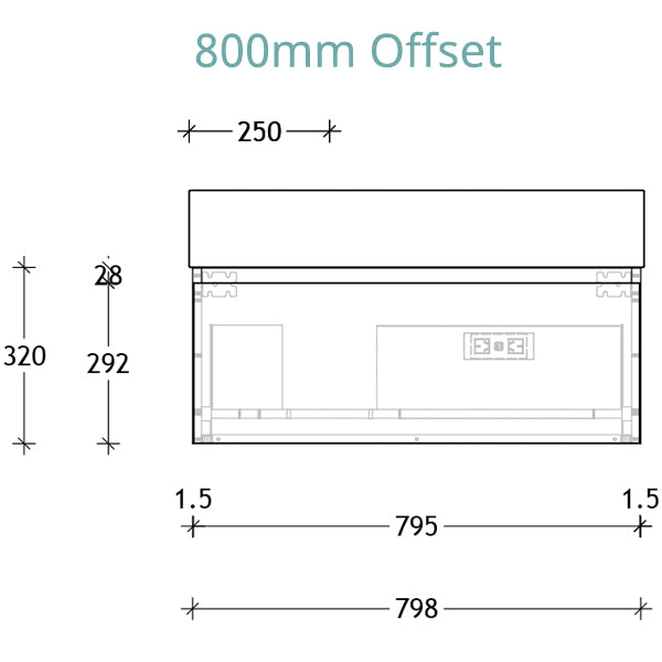 ADP Capri Vanity 800mm technical image