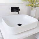 ADP Cino Above Counter Basin White - rectangle rounded above counter basin online at The Blue Space