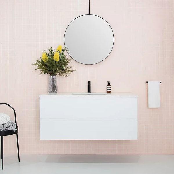 ADP Glacier Lite All Drawer Twin 1200mm Centre Bowl vanity in White Matte Polyurethane - The Blue Space