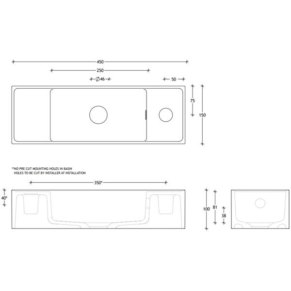 ADP Eon Wall Hung Basin White
