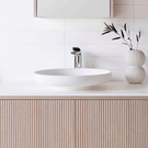 ADP Flume Above Counter Basin - Matte White - round dish style basin online at the Blue Space