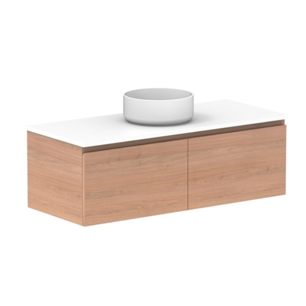 ADP Glacier All Drawer Slim 1200mm Centre Vanity with Solid Surface Top - Online at The Blue Space