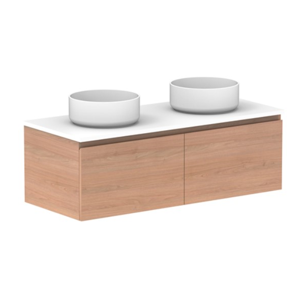ADP Glacier All Drawer Slim 1200mm Double Vanity with Solid Surface Top - Online at The Blue Space