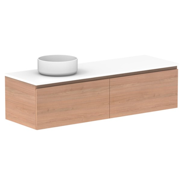 ADP Glacier All Drawer Slim 1500mm Left Vanity with Solid Surface Top - Online at The Blue Space