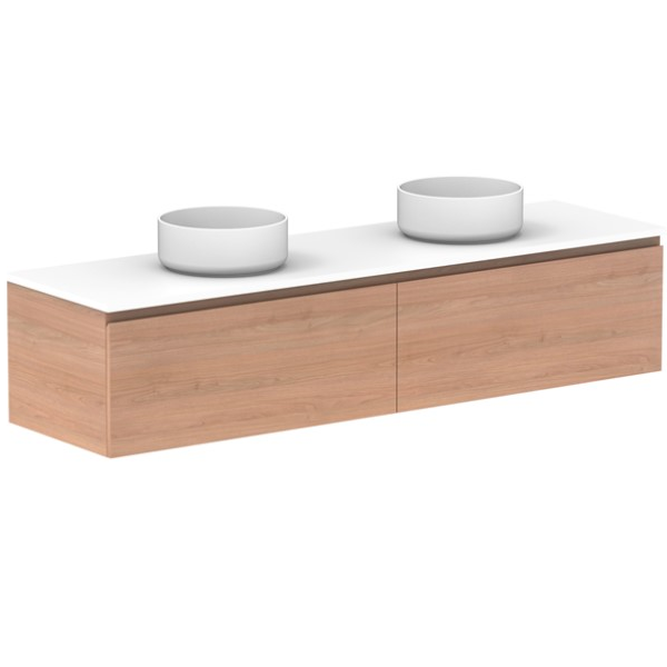 ADP Glacier All Drawer Slim 1800mm Double Vanity with Solid Surface Top - Online at The Blue Space