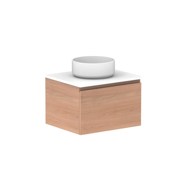ADP Glacier All Drawer Slim 600mm Centre Vanity with Solid Surface Top - Online at The Blue Space
