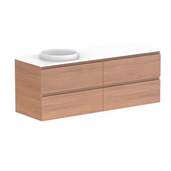 ADP Glacier Pro All Drawer Twin Vanity with Solid Surface Top