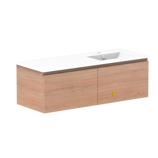 ADP Glacier All Drawer Ceramic Slim 1200mm Right Vanity with Ceramic Top - Online at The Blue Space