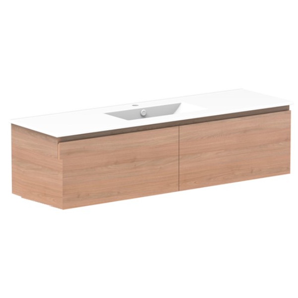 ADP Glacier All Drawer Ceramic Slim 1500mm Centre Vanity with Ceramic Top - Online at The Blue Space