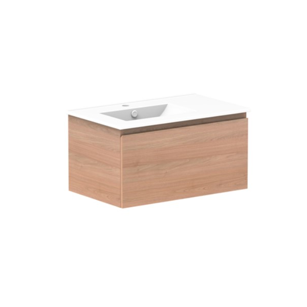 ADP Glacier All Drawer Ceramic Slim 750mm Left Vanity with Ceramic Top - Online at The Blue Space