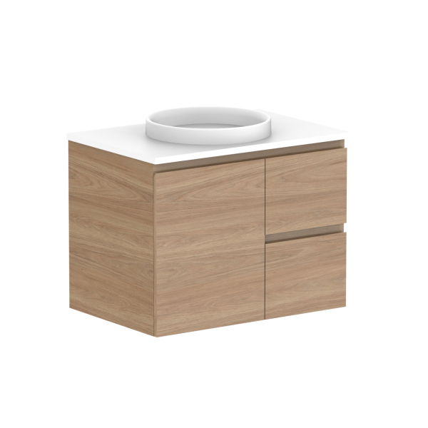 ADP Glacier Pro Door and Drawer Twin Vanity with Solid Surface Top
