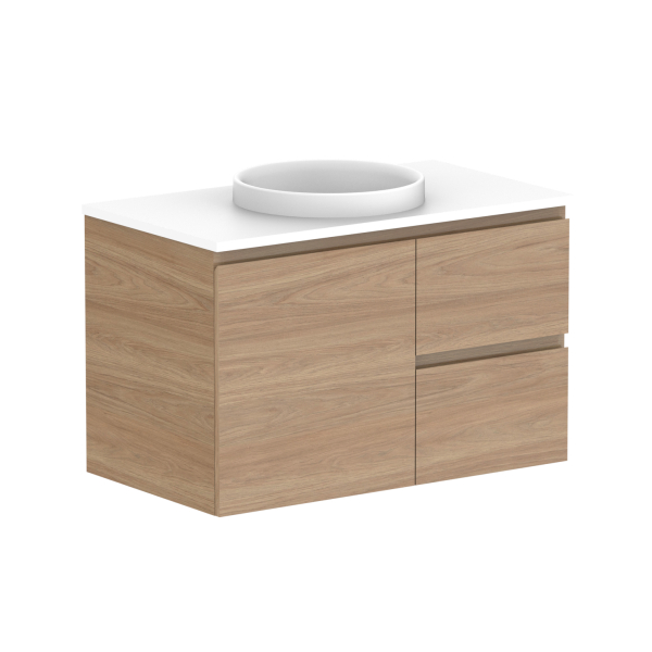ADP Glacier Pro Door and Drawer Twin Vanity with Solid Surface Top