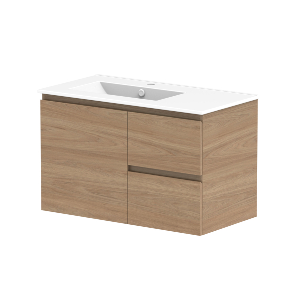 ADP Glacier Full Depth Door & Drawer Twin Ceramic Top 900mm Left Bowl | The Blue Space