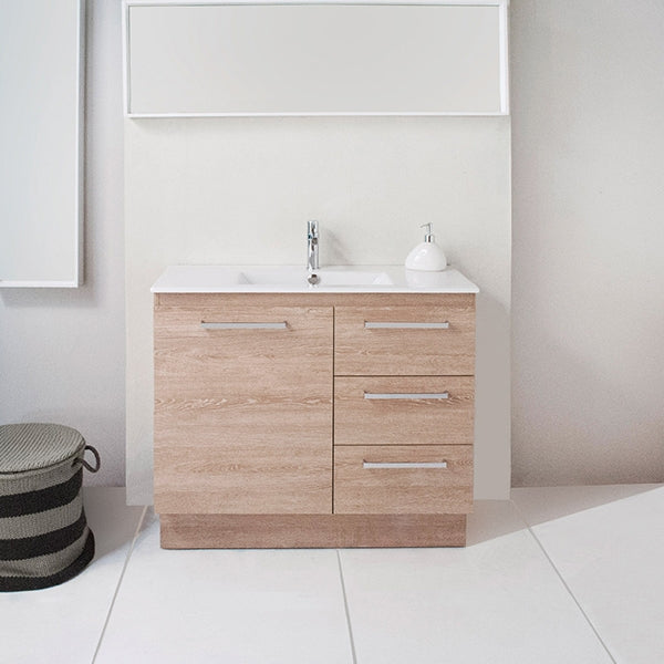 ADP Glacier Lite Ensuite Door and Drawer Trio Vanity with Ceramic Top