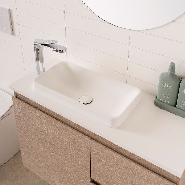 ADP Glacier Lite Ensuite Door and Drawer Twin Vanity with Cherry Pie Top