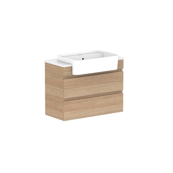 Glacier Semi-Recessed All-Drawer Twin 750mm Wall Hung Centre Bowl Benchtop | The Blue Space