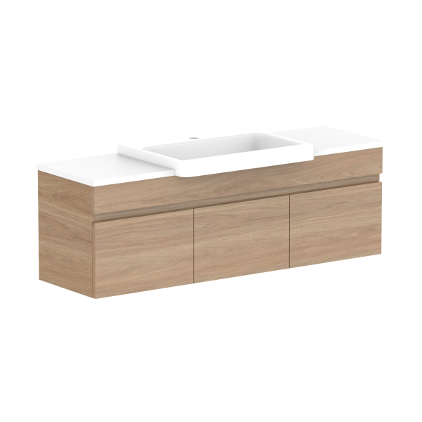 ADP Glacier Semi Recessed Door & Drawer Slim Benchtop 1200 Centre Bowl | The Blue Space