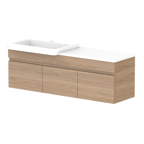 ADP Glacier Semi Recessed Door & Drawer Slim Benchtop 1200 Left Bowl | The Blue Space