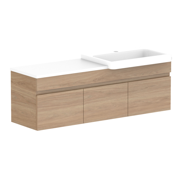 ADP Glacier Semi Recessed Door & Drawer Slim Benchtop 1200 Right Bowl | The Blue Space