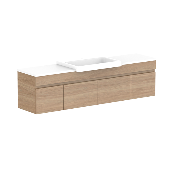 ADP Glacier Semi Recessed Door & Drawer Slim Benchtop 1500 Centre Bowl | The Blue Space