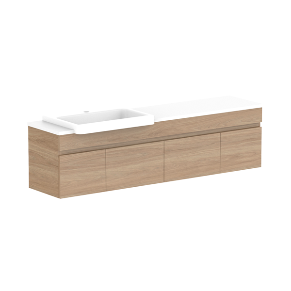 ADP Glacier Semi Recessed Door & Drawer Slim Benchtop 1500 Left Bowl | The Blue Space