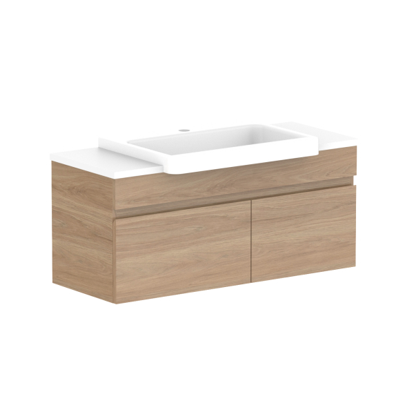 ADP Glacier Semi Recessed Door & Drawer Slim Benchtop 900 Centre Bowl | The Blue Space