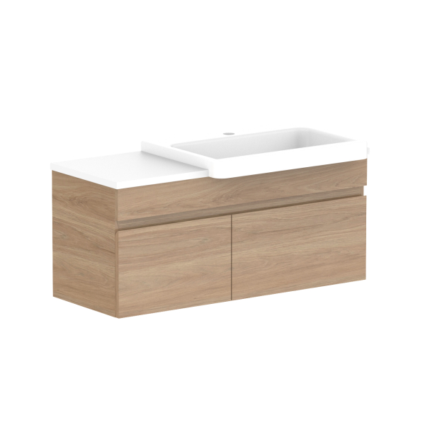 ADP Glacier Semi Recessed Door & Drawer Slim Benchtop 900 Right Bowl | The Blue Space