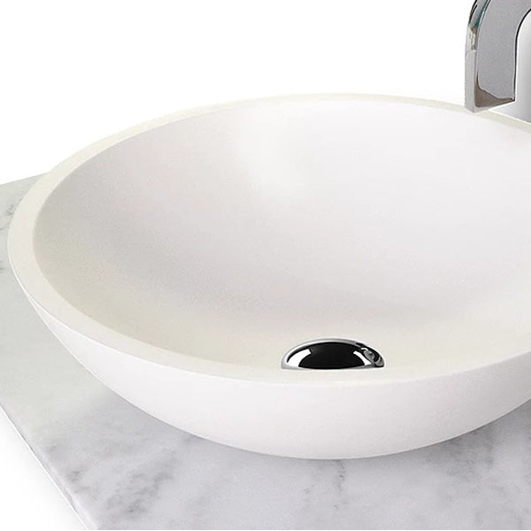 ADP Karma Round Above Counter Basin in Gloss or matte white  at The Blue Space