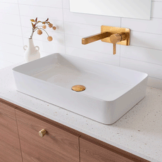 ADP Lino Above Counter Basin White online at The Blue Space - white rectangle above counter basin