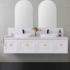 ADP London Wall hung Vanity with gold handles online at The Blue Space