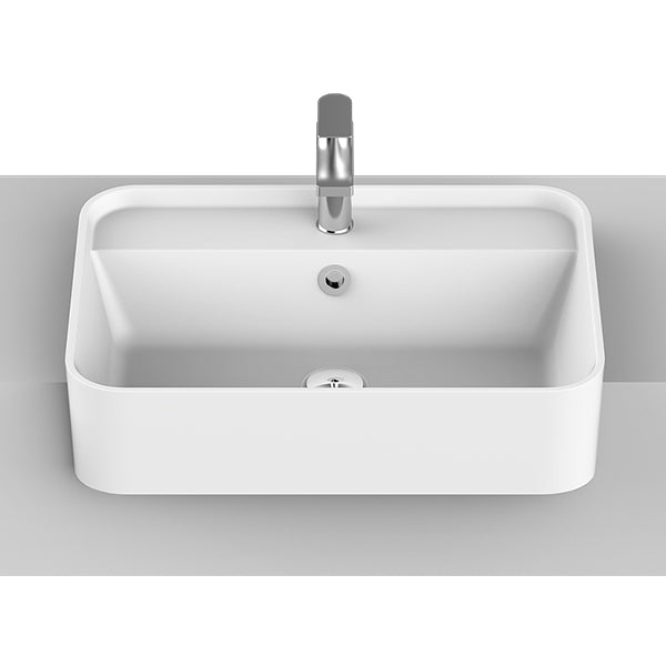 ADP Miya 550 x 390 Semi-Recessed Basin White