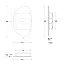 Technical Drawing - ADP Organic Shaving Cabinet 550mm technical drawings