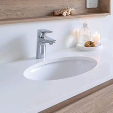 ADP Sincerity Solid Surface Under Counter Basin White - Oval under counter basin online at The Blue Space