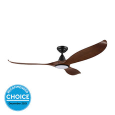 Eglo Noosa 60" 152cm DC Ceiling Fan with 18W LED CCT Light - Black with Aged Elm Finish - The Blue Space