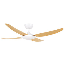Brilliant Amari 52" 132cm DC Ceiling Fan - White with Oak Timber finish - The Blue Space