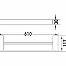 Technical Drawing: Momento Blade Double Towel Rail Chrome 610