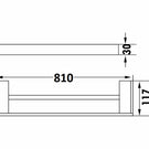 Technical Drawing: Momento Blade Double Towel Rail Chrome 810