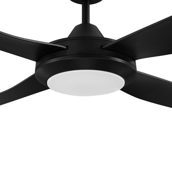 Eglo Bondi 52" 132cm Ceiling Fan 20W LED Light - Black - The Blue Space