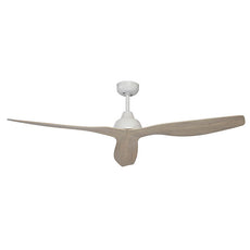 Brilliant Bahama 52" 132cm DC Ceiling Fan - White with Whitewashed Timber Finish - The Blue Space