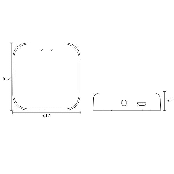 Brilliant Smart Bluetooth Mesh Link White Technical Drawing - The Blue Space