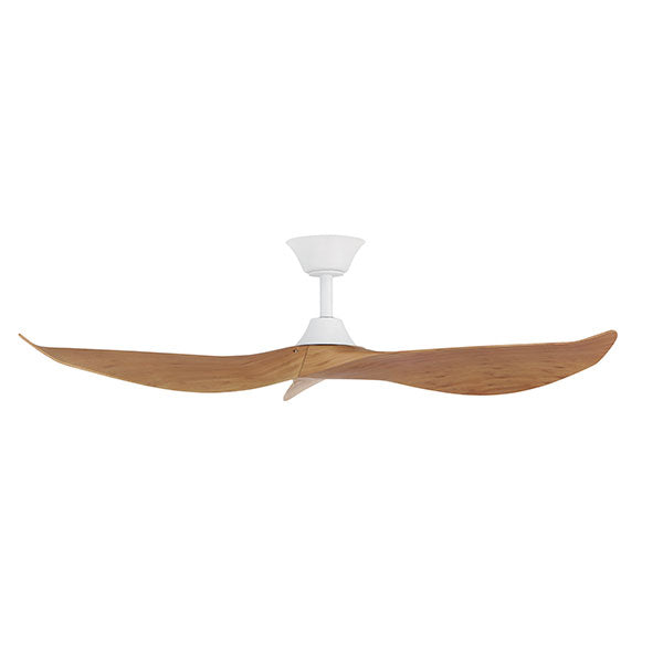 Eglo Cabarita 50" 127cm Ceiling Fan - White with Bamboo Finish - The Blue Space